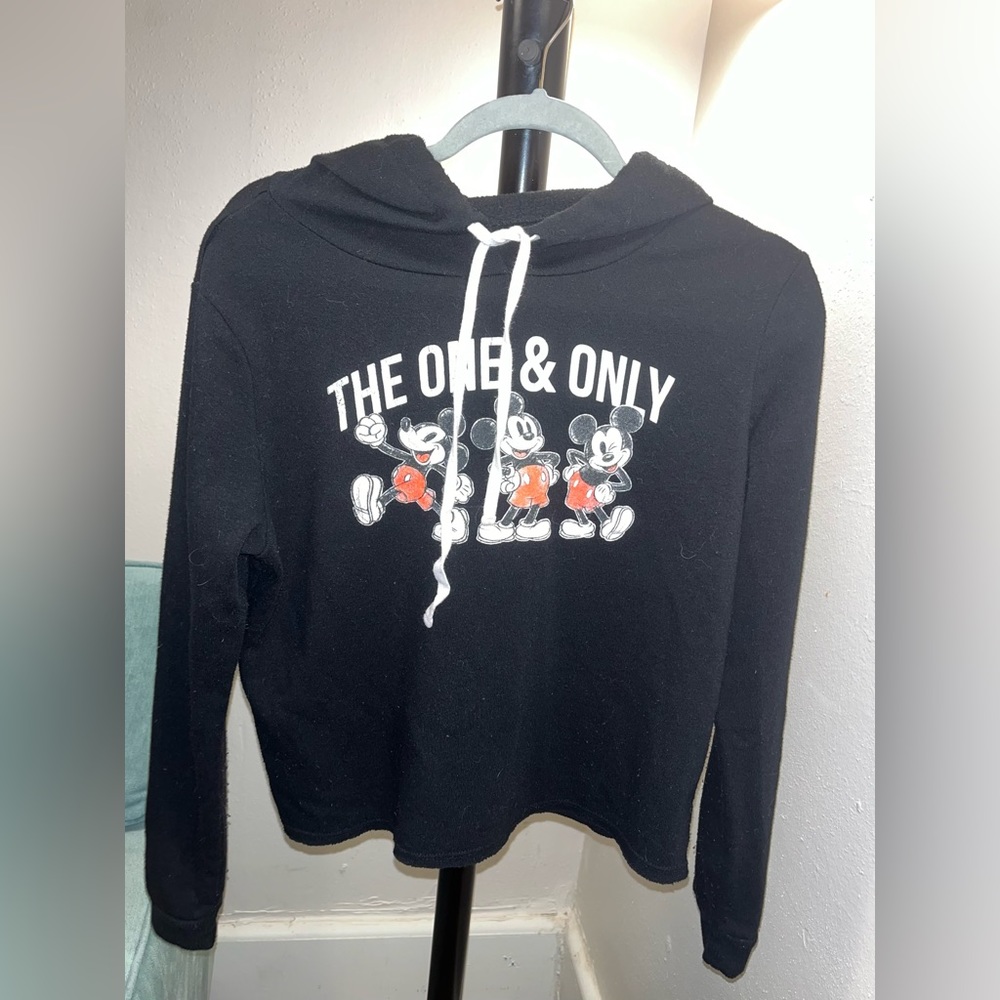 Long sleeve Size Large Mickey Mouse crop hoodie